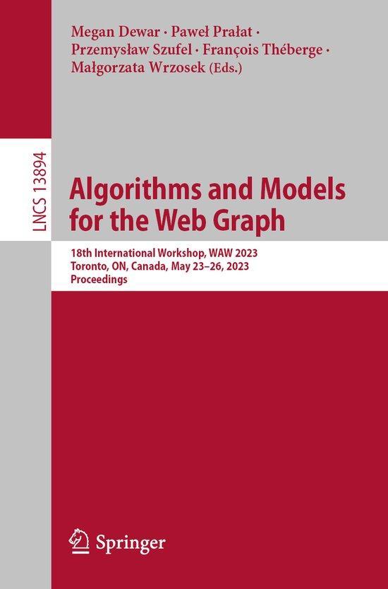 Lecture Notes in Computer Science- Algorithms and Models for, Livres, Langue | Anglais, Envoi