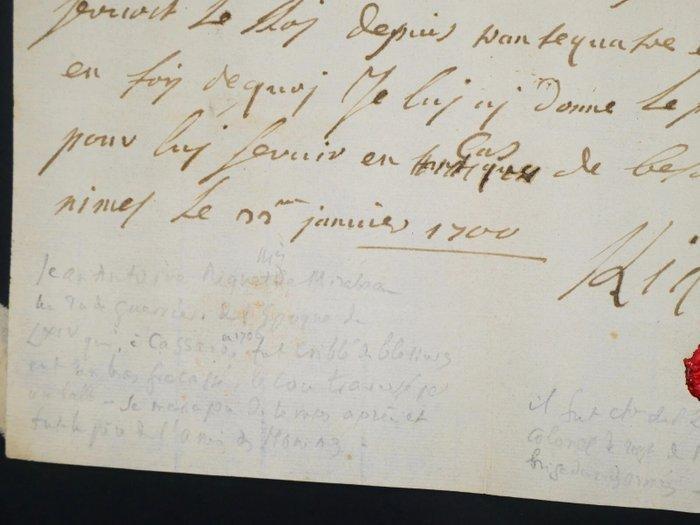 Jean Antoine Riquetti de MIRABEAU - Certificat militaire -, Verzamelen, Film en Tv