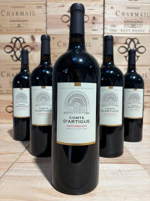 2015 Château Comte d’Artigue - Haut-Médoc, Saint-Émilion - 6, Verzamelen, Wijnen