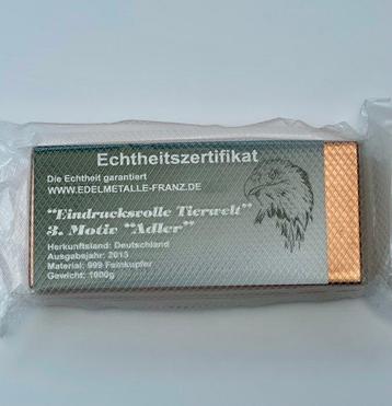 1 kilogramme Cuivre Eagle .999 - Edelmetalle - Germany -