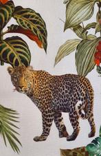 Zambese stof met olifanten, luipaarden en zebras -, Antiquités & Art, Curiosités & Brocante