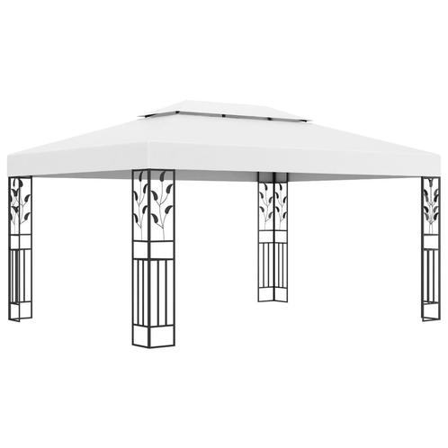vidaXL Prieel met dubbel dak 3x4 m wit, Tuin en Terras, Partytenten, Nieuw, Verzenden