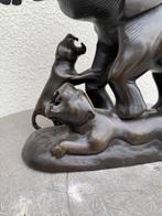 Beeld, Leeuwen & Olifant – 24 kg - 50 cm - Brons, Antiek en Kunst