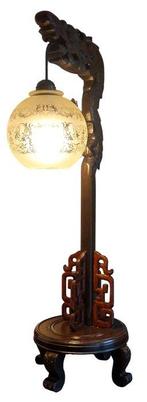 Lamp - Mahonie of Rozenhout - Chinese draak