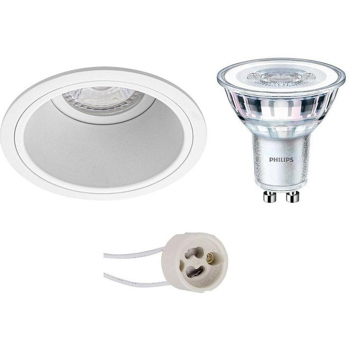 LED Spot Set - Dimbare 3W LED Inbouwspot Rond Mat Wit - GU10, Huis en Inrichting, Lampen | Spots, Nieuw, Verzenden