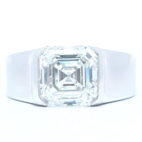 Ring Platina - 5.31ct. tw. Diamant (Lab-grown) - HERENRING,, Handtassen en Accessoires, Ringen