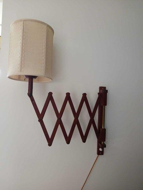 Schaarlamp - Teak - Grote harmonica lamp, Antiek en Kunst, Curiosa en Brocante