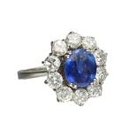 Bague de cocktail - 18 carats Or blanc Saphir - Diamant, Bijoux, Sacs & Beauté