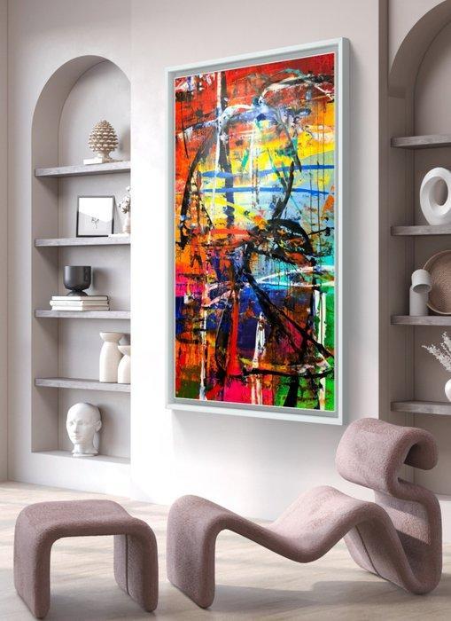 Micha Lenartowicz - Abstract Compositoon - XXL, Antiek en Kunst, Kunst | Schilderijen | Modern