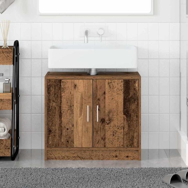 vidaXL Wastafelcabinet Oud Hout 63 x 29 x 55 cm Bewerkt hout, Huis en Inrichting, Tafels | Kaptafels, Nieuw, Verzenden