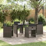 vidaXL Tuin Eettafel Set 5 pcs Grijs poly rattan, Tuin en Terras, Verzenden, Nieuw
