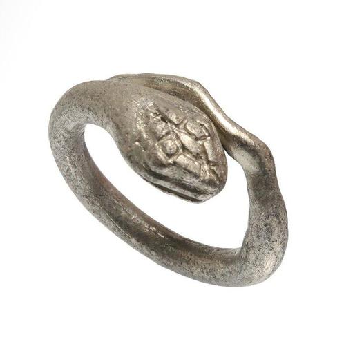 Romain antique Argent Anneau de Snake Solide, Antiek en Kunst, Antiek | Overige Antiek