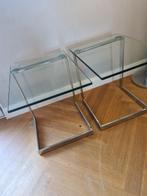 Gebra - Nachtkastje (2) - Glas, Staal - Gebrauchte, Antiek en Kunst
