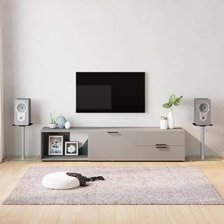 vidaXL Luidsprekerstandaards 2 st 1 pijler gehard glas, Audio, Tv en Foto, Luidsprekerboxen, Nieuw, Verzenden