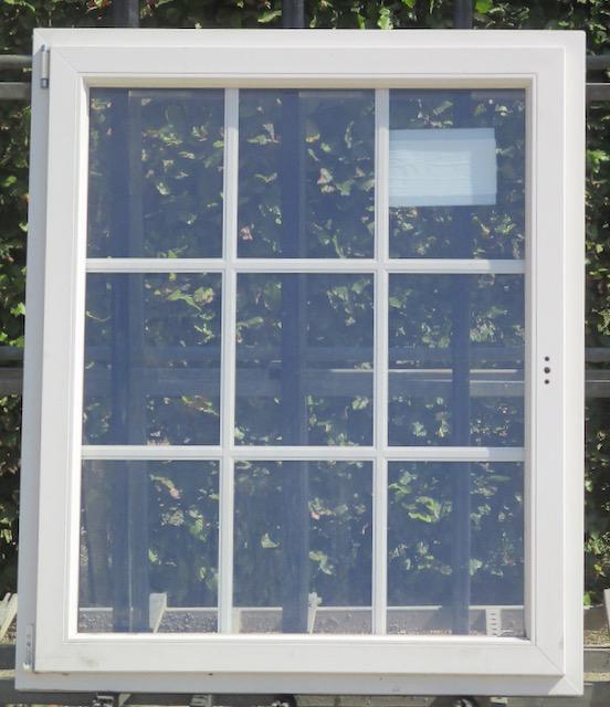 pvc/aluminium raamn , chassis 105 x 126 creme /zwart 9005, Doe-het-zelf en Bouw, Raamkozijnen en Schuifdeuren, Inclusief glas