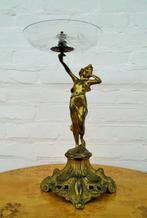 Bronzen Art Nouveau milieu de table met geëtste, Antiek en Kunst