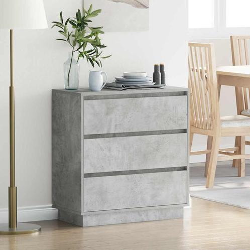 vidaXL Nachttafel met LED in Betonnen Grijs 71x34,5x75 cm, Huis en Inrichting, Slaapkamer | Nachtkastjes, Nieuw, Verzenden