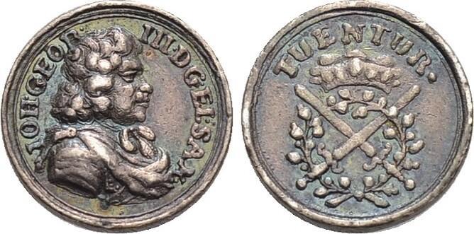 Ar-miniatur-medaille o Jahr 1688 Sachsen-albertinische Li..., Postzegels en Munten, Penningen en Medailles, Verzenden
