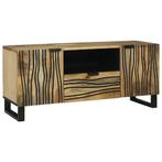 vidaXL TV Kast met lade Bruin 105 x 33 x 46 cm massief, Huis en Inrichting, Verzenden, Nieuw