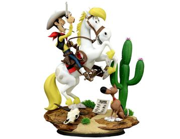 Lucky Luke en Jolly Jumper Beeld 44 cm, Ophalen of Verzenden