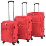 vidaXL Trolleyset rood 3-delig, Handtassen en Accessoires, Koffers, Verzenden, Nieuw