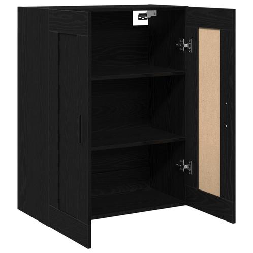 vidaXL Wandkast Zwart Eiken 69,5x34x90 cm Bewerkt Hout, Huis en Inrichting, Kasten | Dressoirs, Nieuw, Verzenden
