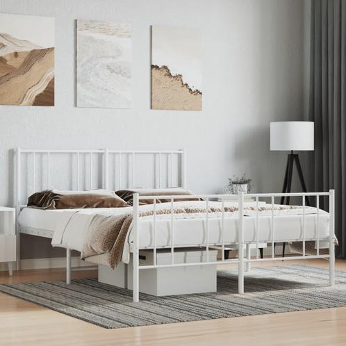 vidaXL Bedframe met hoofd- en voeteneinde metaal wit 160x200, Huis en Inrichting, Slaapkamer | Bedden, Nieuw, Verzenden