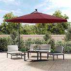 vidaXL Zweefparasol met LED-verlichting 350 cm bordeauxrood, Tuin en Terras, Verzenden, Nieuw
