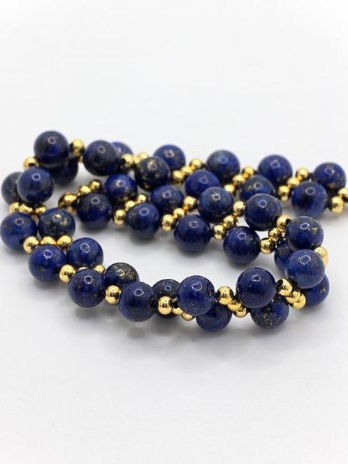 Zonder Minimumprijs - Armband Gelegouden musketon 18k Lapis, Handtassen en Accessoires, Armbanden