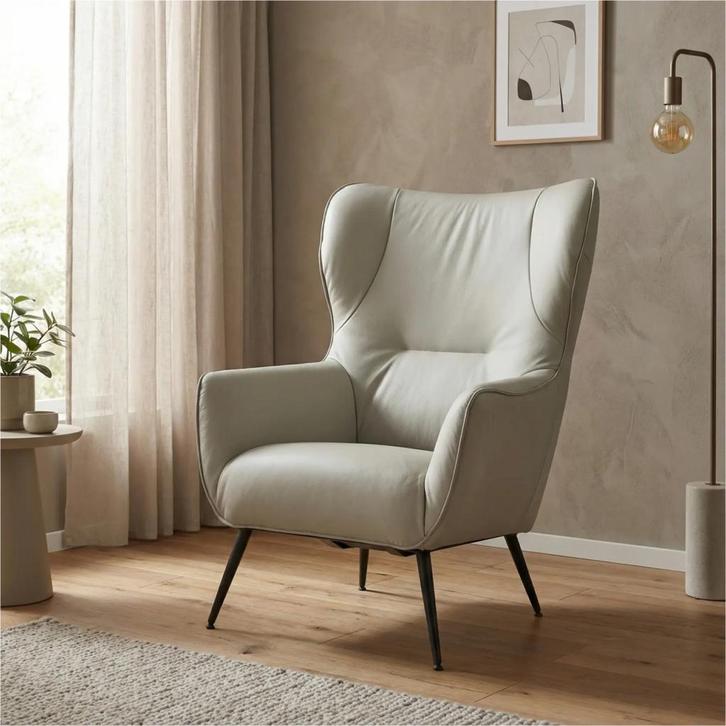 Leren fauteuil Flair - Toledo Perle (lichtgrijs), Maison & Meubles, Fauteuils, Enlèvement ou Envoi
