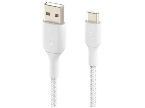 Veiling - Belkin USB-C naar USB-A gevlochten kabel - 1 m - w, Telecommunicatie, Mobiele telefoons | Toebehoren en Onderdelen