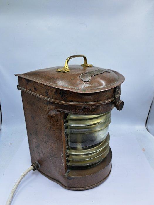 Scheepslamp - Koper, Glas, Antiek en Kunst, Curiosa en Brocante