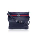 Gucci - Vintage Blue Leather Web Stripes Bucket -, Handtassen en Accessoires, Nieuw