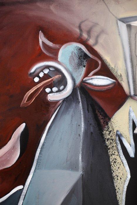 Onie Jackson - Lenfer (prélude) (XL), Antiek en Kunst, Kunst | Schilderijen | Modern