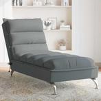 vidaXL Massage chaise longue met kussens stof donkergrijs, Huis en Inrichting, Verzenden, Nieuw