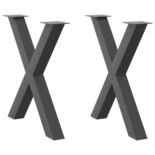 vidaXL Eettafelpoten 2 st X-vormig 70x(72-73) cm staal, Huis en Inrichting, Tafelonderdelen, Nieuw, Verzenden