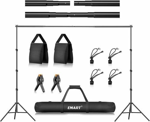 EMART Achtergrondstandaard Kit 2.6x3m, Verstelbaar Fotogr..., Audio, Tv en Foto, Fotografie | Fotostudio en Toebehoren, Nieuw