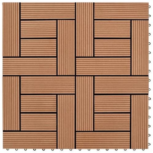 vidaXL Terrastegels 11 stuks 30 x 30 cm WPC 1 m2 bruin, Doe-het-zelf en Bouw, Vloerdelen en Plavuizen, Nieuw, Verzenden