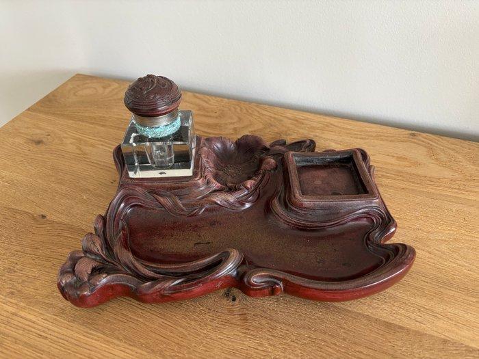 Encrier - bois pressé/ reconstitué, Antiquités & Art, Antiquités | Autres Antiquités