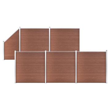 vidaXL Schuttingset 5 vierkant en 1 schuin 965x186 cm HKC, Verzenden
