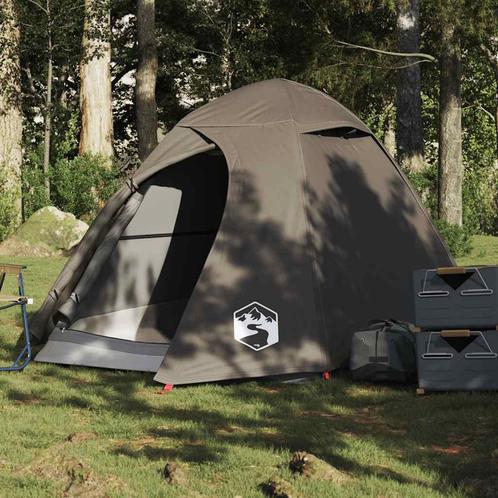 vidaXL Koepeltent 2-persoons waterdicht bruin, Caravans en Kamperen, Tenten, Nieuw, Verzenden
