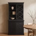 Buffetkast Mangohout Milan 100 X Zwart, Huis en Inrichting, Kasten | Buffetkasten, 100 tot 150 cm, Nieuw, Industriële meubels