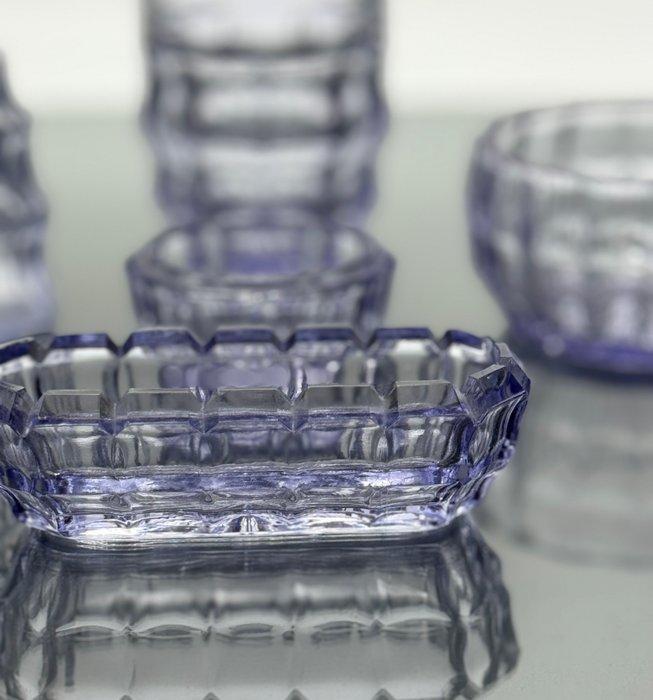 Art Deco Toiletset (7) - Glas - Toilettas, Antiek en Kunst, Curiosa en Brocante