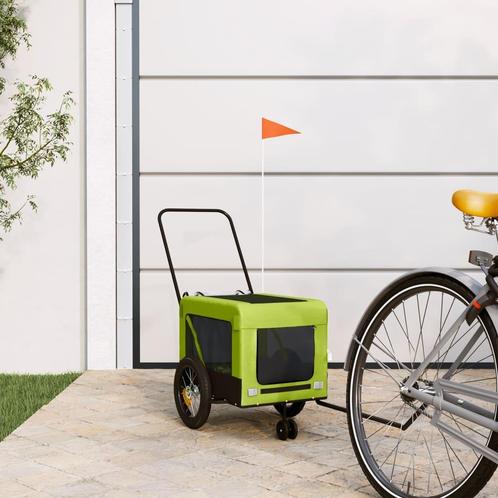 vidaXL Hondenfietstrailer oxford stof en ijzer groen en, Animaux & Accessoires, Autres accessoires pour animaux, Envoi