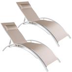 tectake 2 ligbedden van aluminium, 5-voudig verstelbaar - be, Tuin en Terras, Tuinsets en Loungesets, Verzenden, Nieuw
