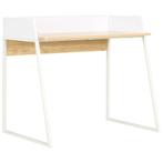 vidaXL Bureau 90x60x88 cm wit en eikenkleurig, Verzenden, Nieuw