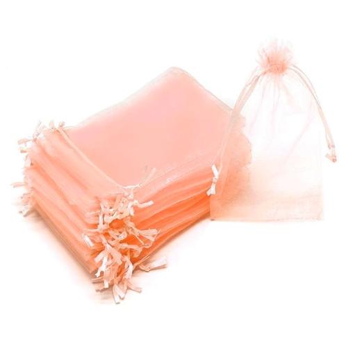 Fako Bijoux® - Organza Zakjes - 9x12cm - Zalmroze - 50 Stuks, Divers, Emballage cadeau, Envoi