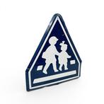 Panneau routier métallique vintage japonais – zone scolaire