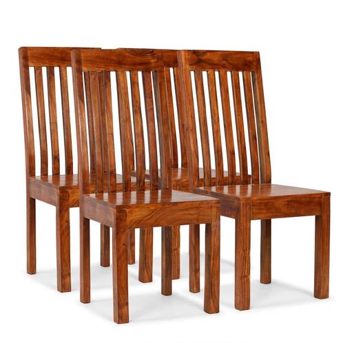 vidaXL Eetkamerstoelen 4 st massief hout modern, Huis en Inrichting, Stoelen, Nieuw, Verzenden
