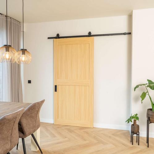 Houten loftdeur, klassieke look, 2 vlaks, Doe-het-zelf en Bouw, Raamkozijnen en Schuifdeuren, Nieuw, 75 tot 150 cm, Hout, 150 tot 225 cm